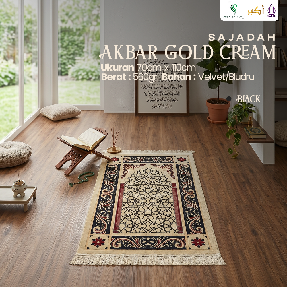 Sajadah Akbar Gold Cream