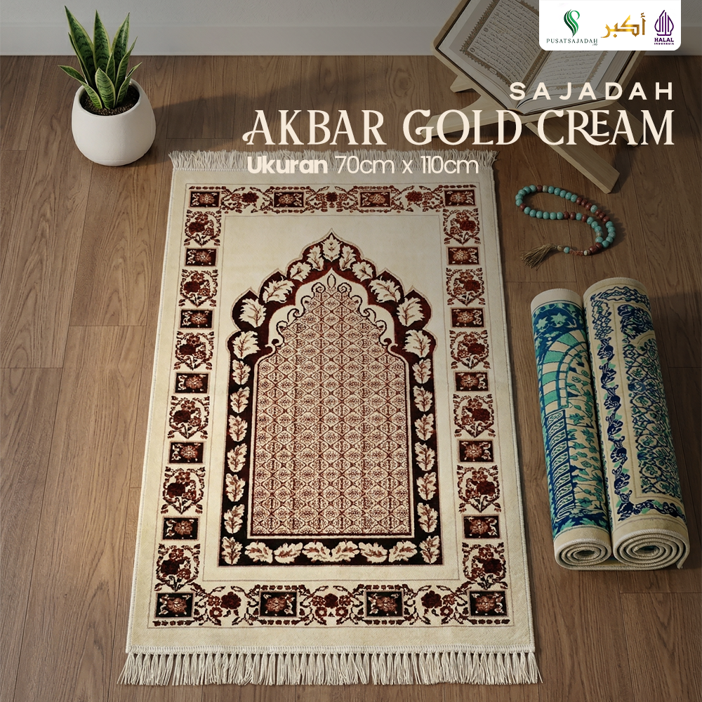 Sajadah Akbar Gold Cream