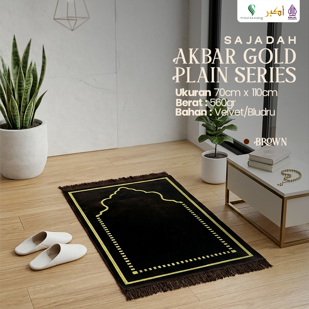 Sajadah Akbar Gold Plain