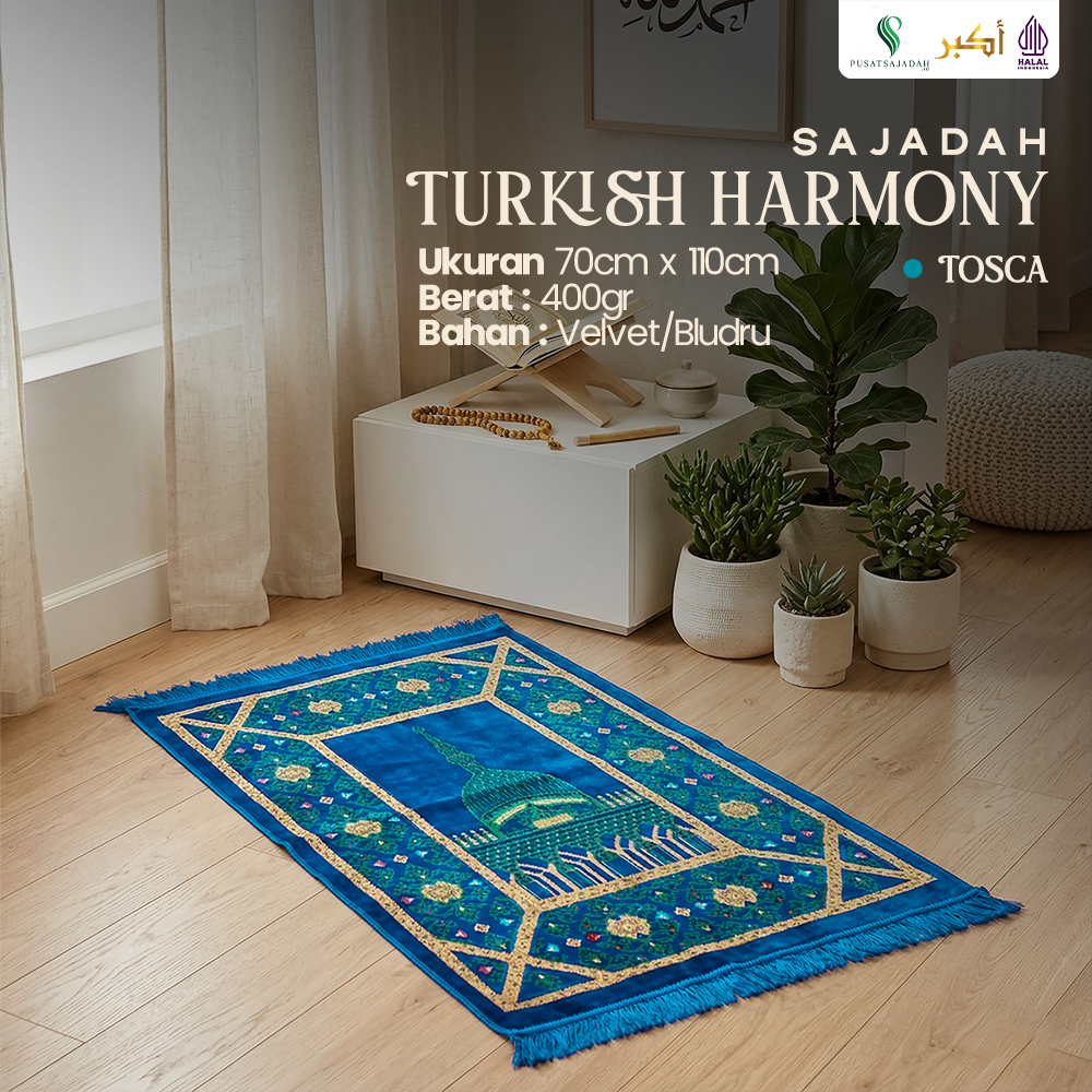 Sajadah Dewasa Tebal | Turkish Harmony | Uk. 70x110 | Model Terbaru | Gift |Turkiye | Turkey | Istanbul | Souvenir Haji | Terlaris | Lembut