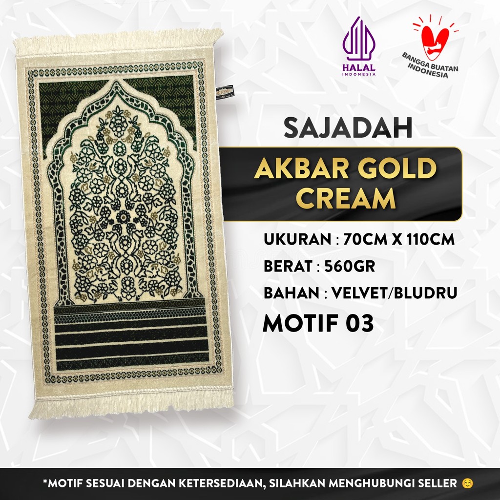 Sajadah Akbar Gold Cream