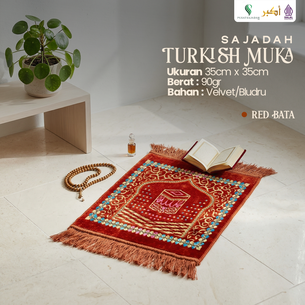 Sajadah Muka Tebal & Lembut | Turkish Muka | Uk. 35x35 | Minimalis | Modern | Terlaris | Termurah | Terbaik | Lembut | Tebal | Simple | Travel