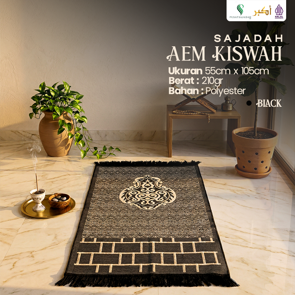 Sajadah Dewasa Murah | AEM Kiswah | Uk. 60 x 105 | Model Terbaru | Gift | Souvenir Haji | Terlaris | Traveling | Tipis | Medium
