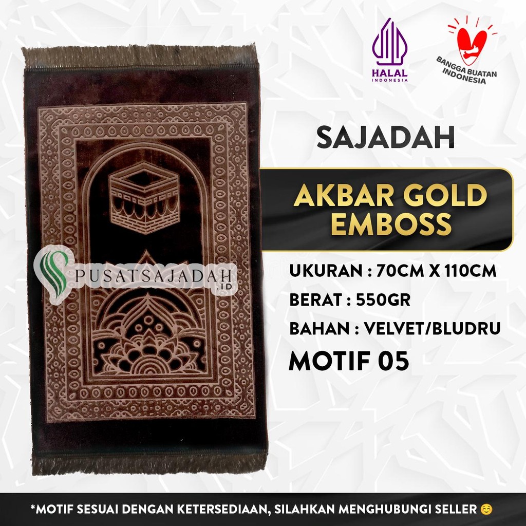 Sajadah Akbar Gold Emboss