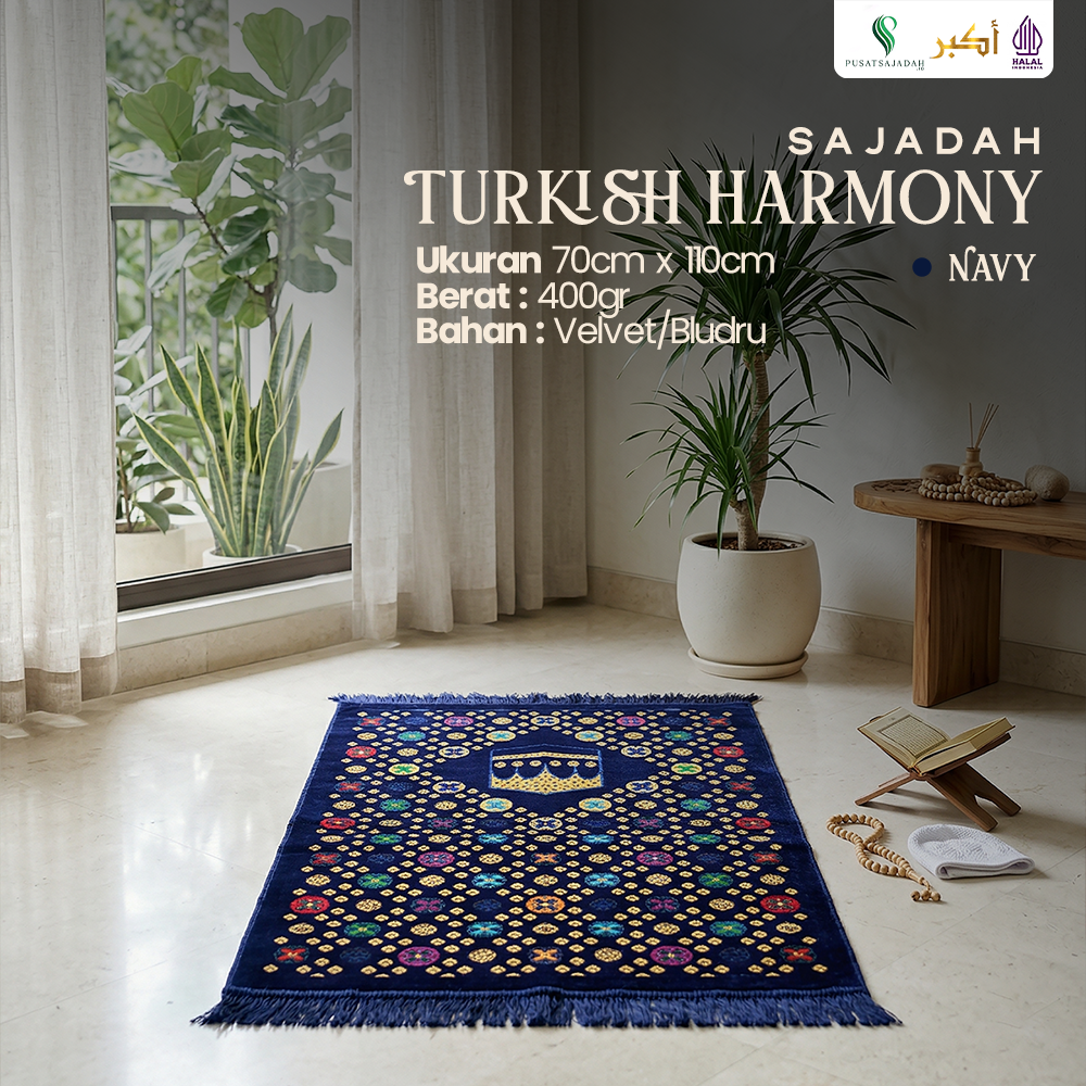 Sajadah Dewasa Tebal | Turkish Harmony | Uk. 70x110 | Model Terbaru | Gift |Turkiye | Turkey | Istanbul | Souvenir Haji | Terlaris | Lembut