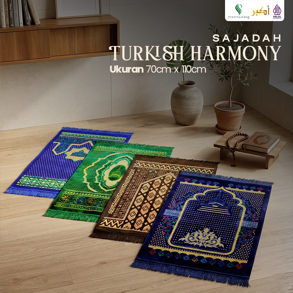 Sajadah Dewasa Tebal | Turkish Harmony | Uk. 70x110 | Model Terbaru | Gift |Turkiye | Turkey | Istanbul | Souvenir Haji | Terlaris | Lembut