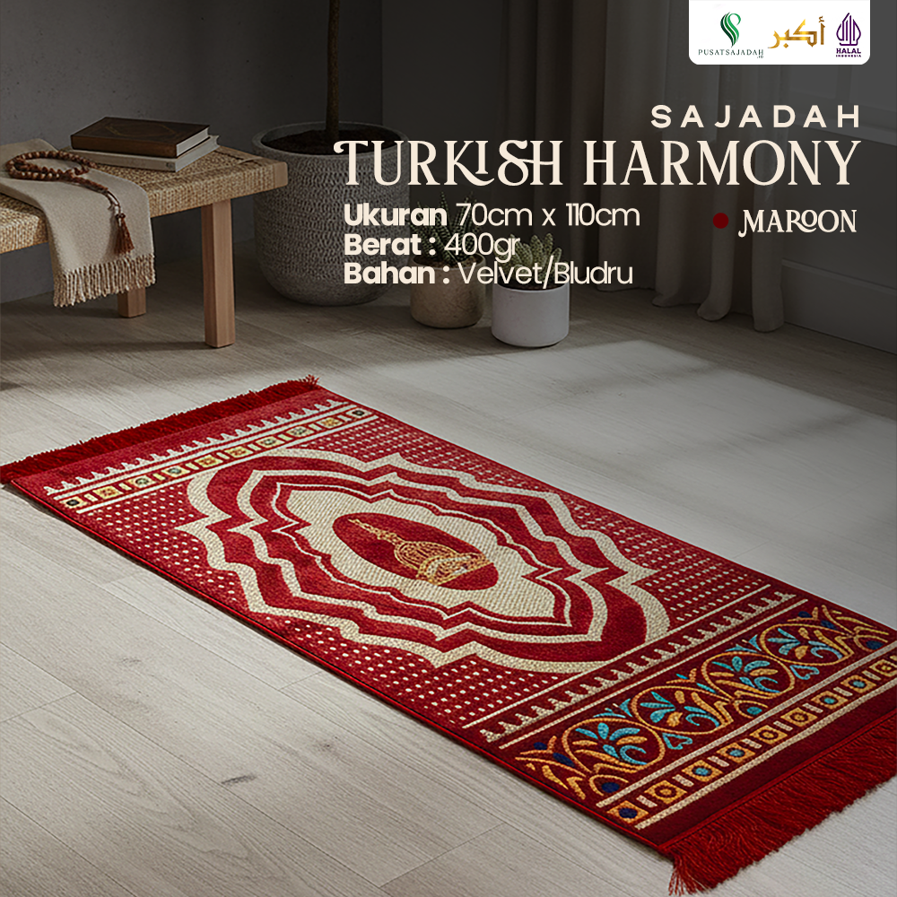 Sajadah Dewasa Tebal | Turkish Harmony | Uk. 70x110 | Model Terbaru | Gift |Turkiye | Turkey | Istanbul | Souvenir Haji | Terlaris | Lembut