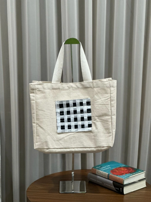 Image of Totebag Kanvas  - House Of Inang - Tas Anyaman / Upcycle / Ecobag / Tas Daur Ulang Recycle / Ramah Lingkungan / Ecofashion Sustainable / Handmade Fashion
