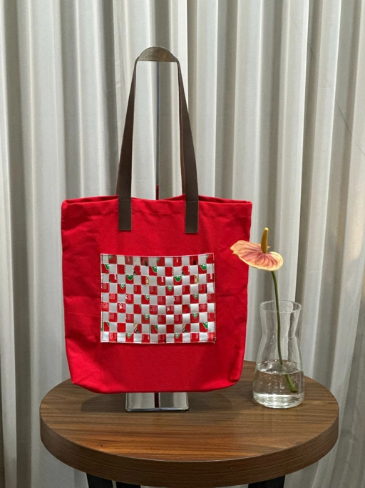 Image of Totebag Tali Leather  - House Of Inang - Tas Anyaman / Upcycle / Ecobag / Tas Daur Ulang Recycle / Ramah Lingkungan / Ecofashion Sustainable / Handmade Fashion