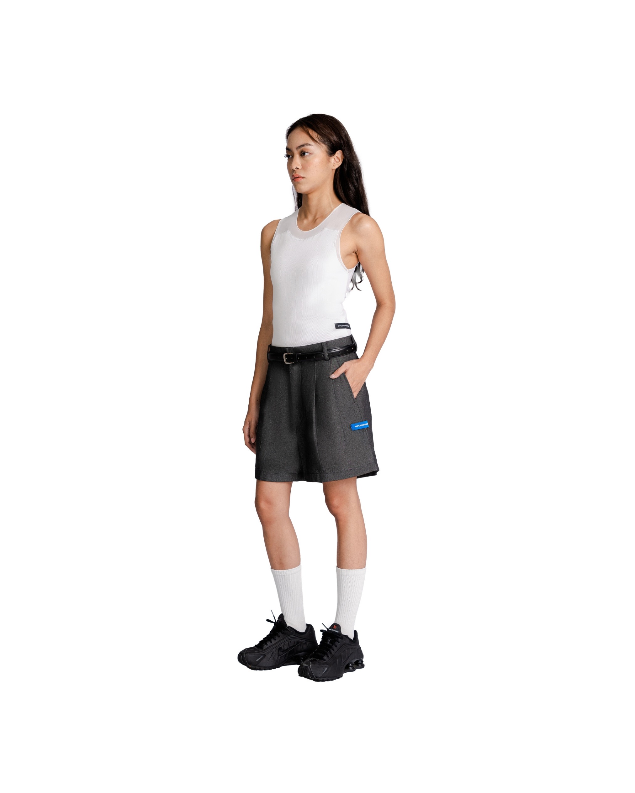 Layered Mesh Tanktop in White