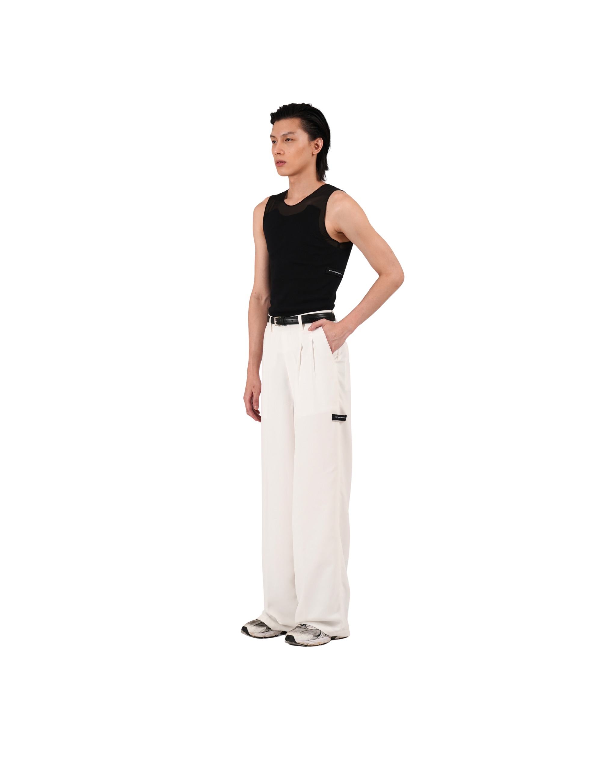 Layered Mesh Tanktop in Black