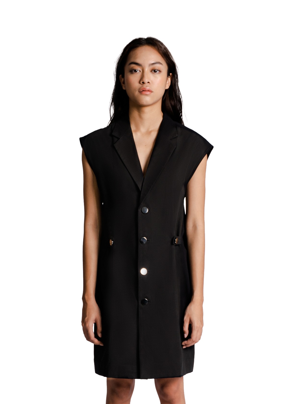 Adjustable Waist Vest in Black