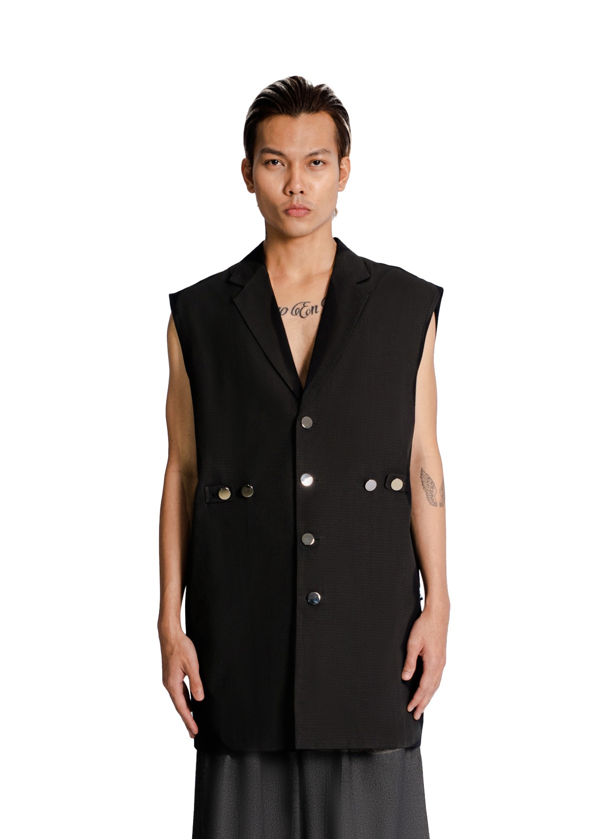 Adjustable Waist Vest in Black