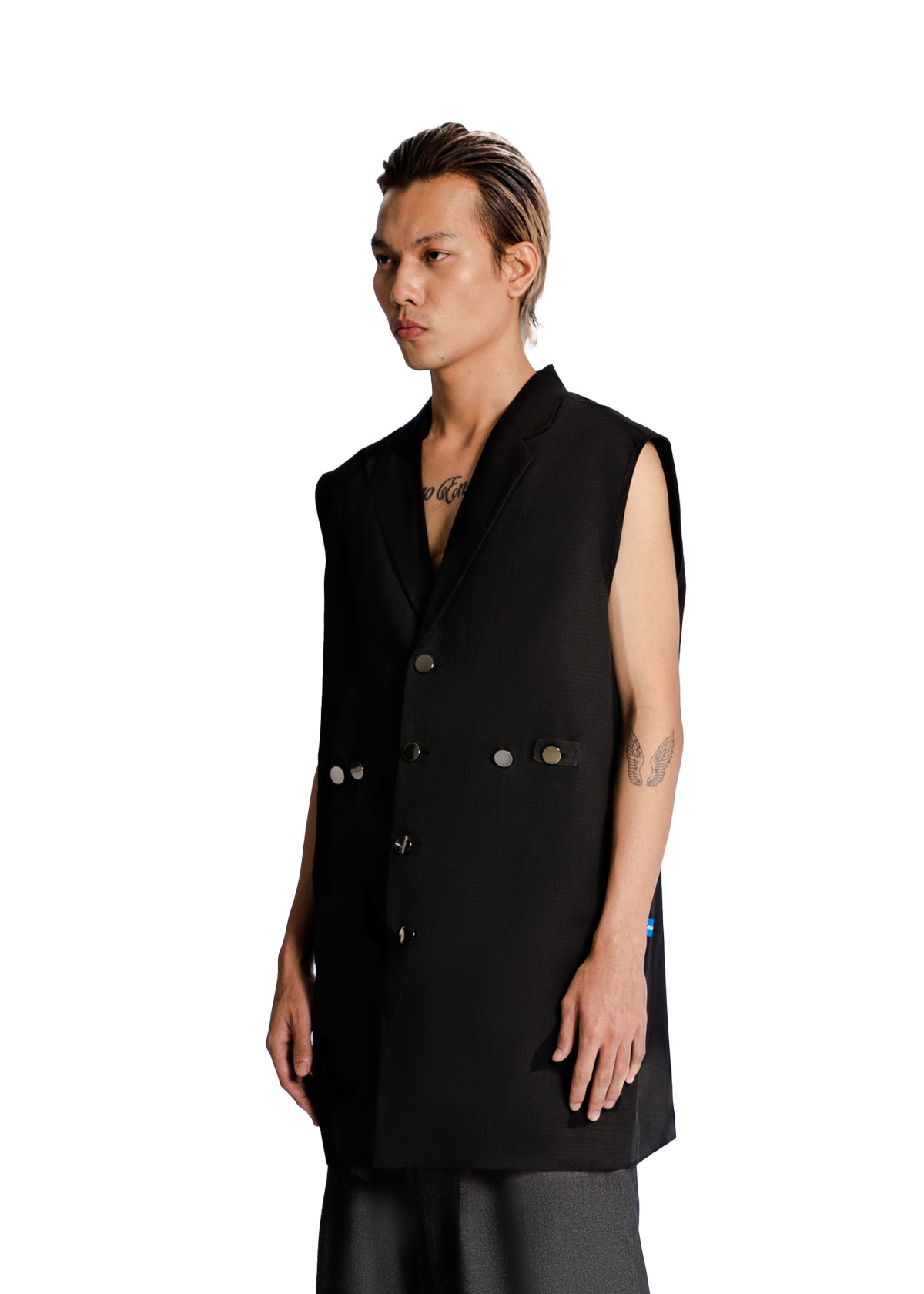 Adjustable Waist Vest in Black