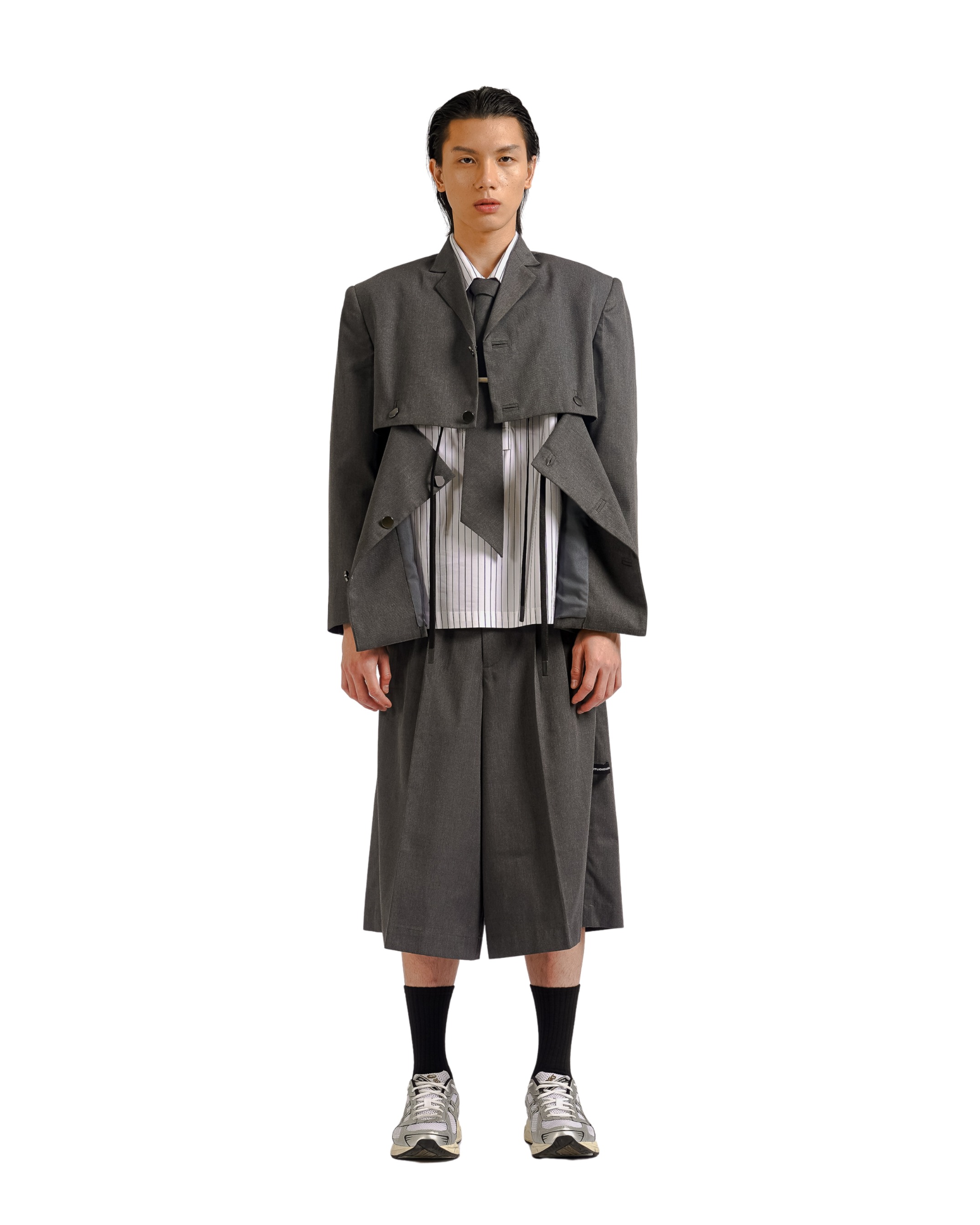 Multiways Buttoned Blazer in Grey