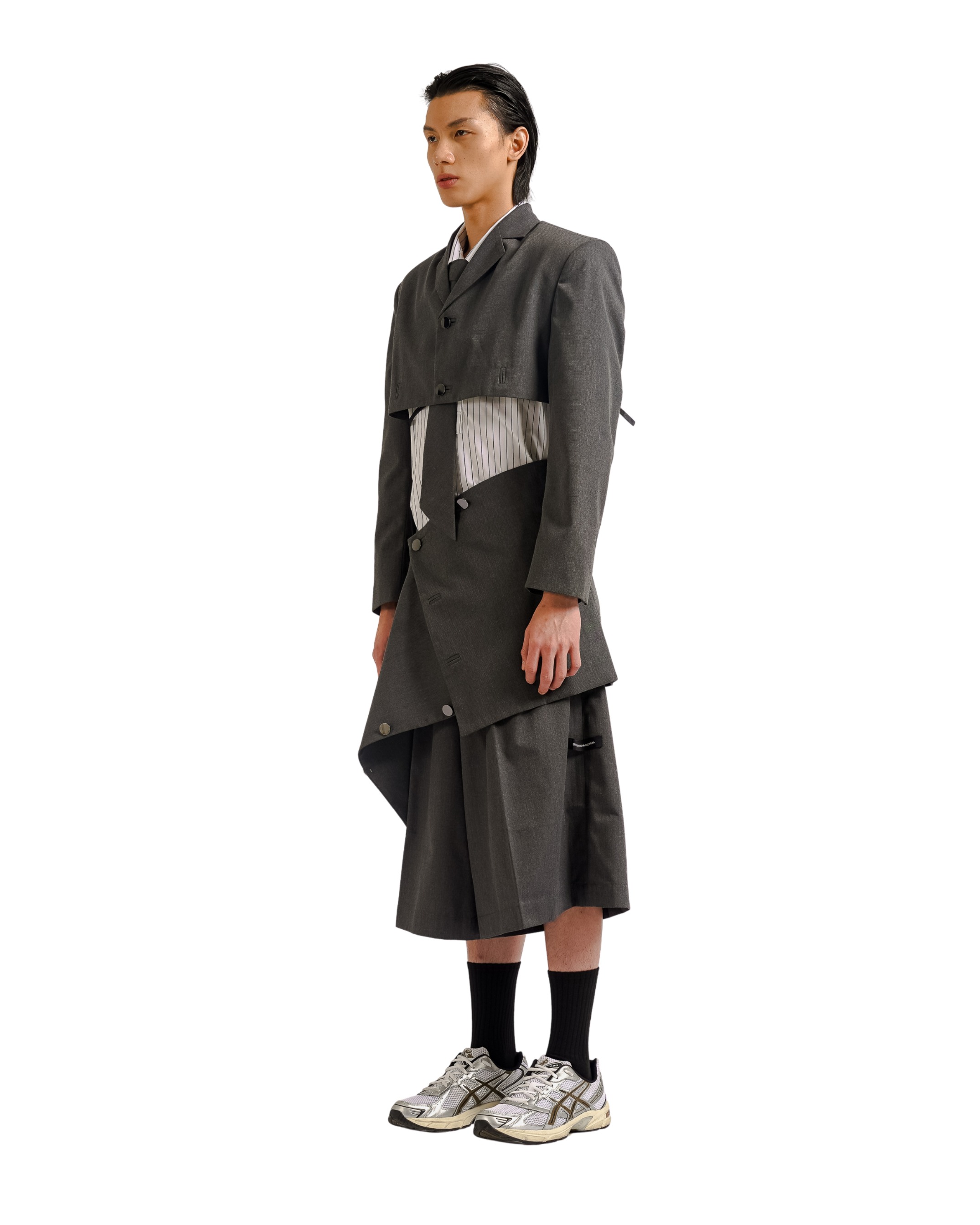 Multiways Buttoned Blazer in Grey
