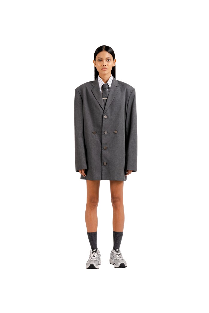 Adjustable Waist Blazer in Grey