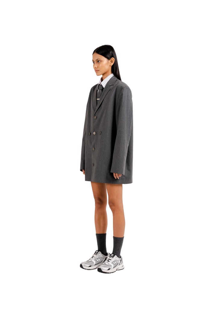 Adjustable Waist Blazer in Grey