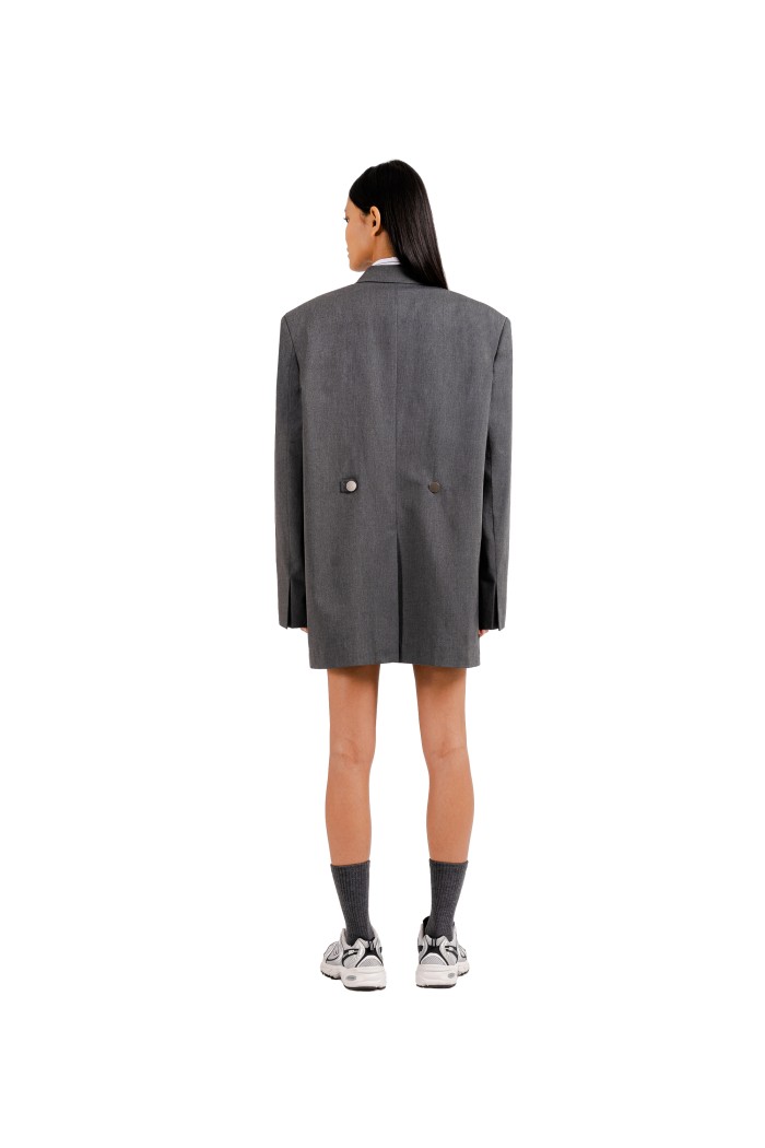 Adjustable Waist Blazer in Grey