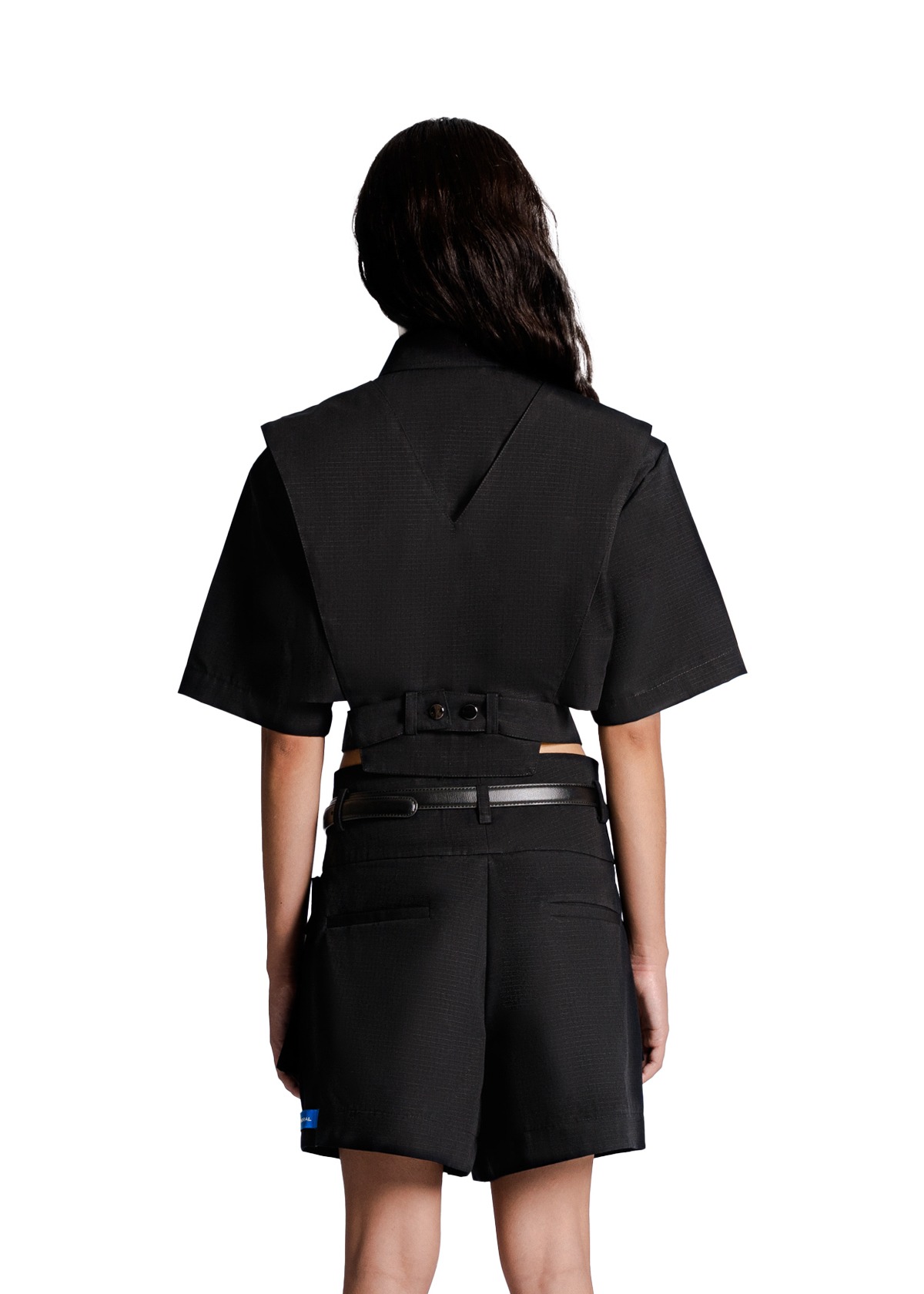 Detachable Vest Shirt in Black