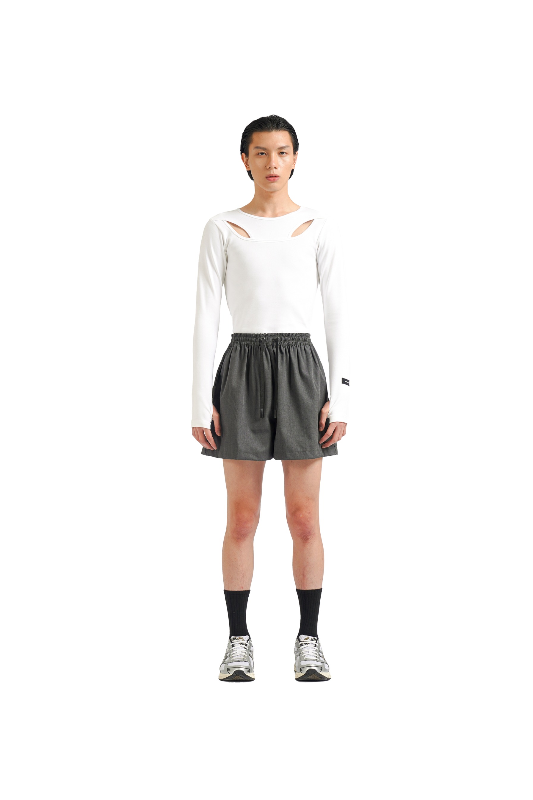 Boxy Polo Shorts in Grey
