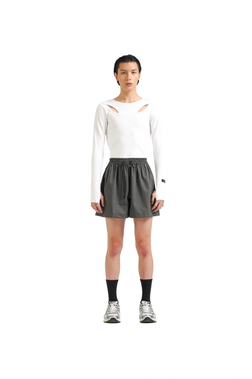 Image of Boxy Polo Shorts in Grey