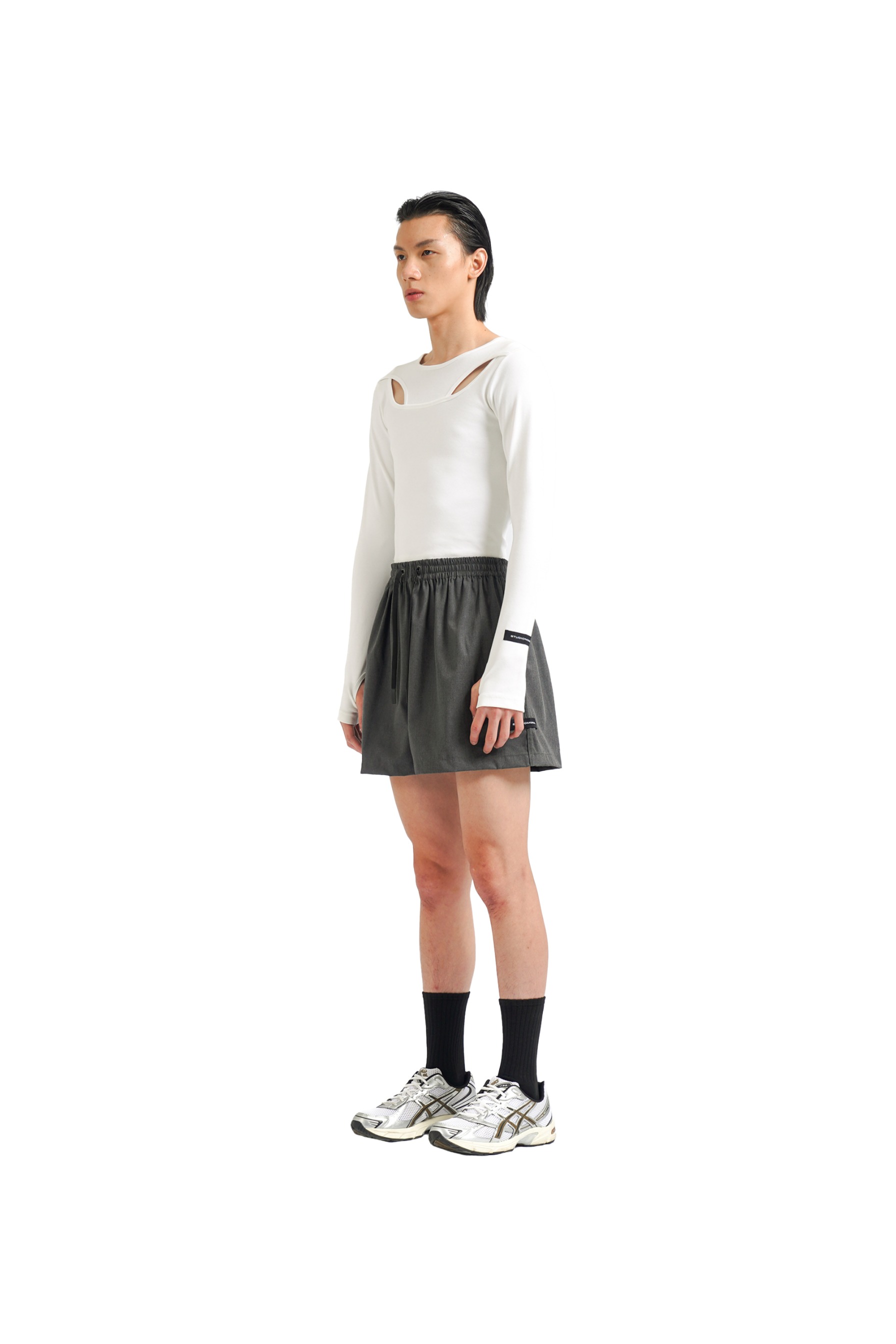Boxy Polo Shorts in Grey