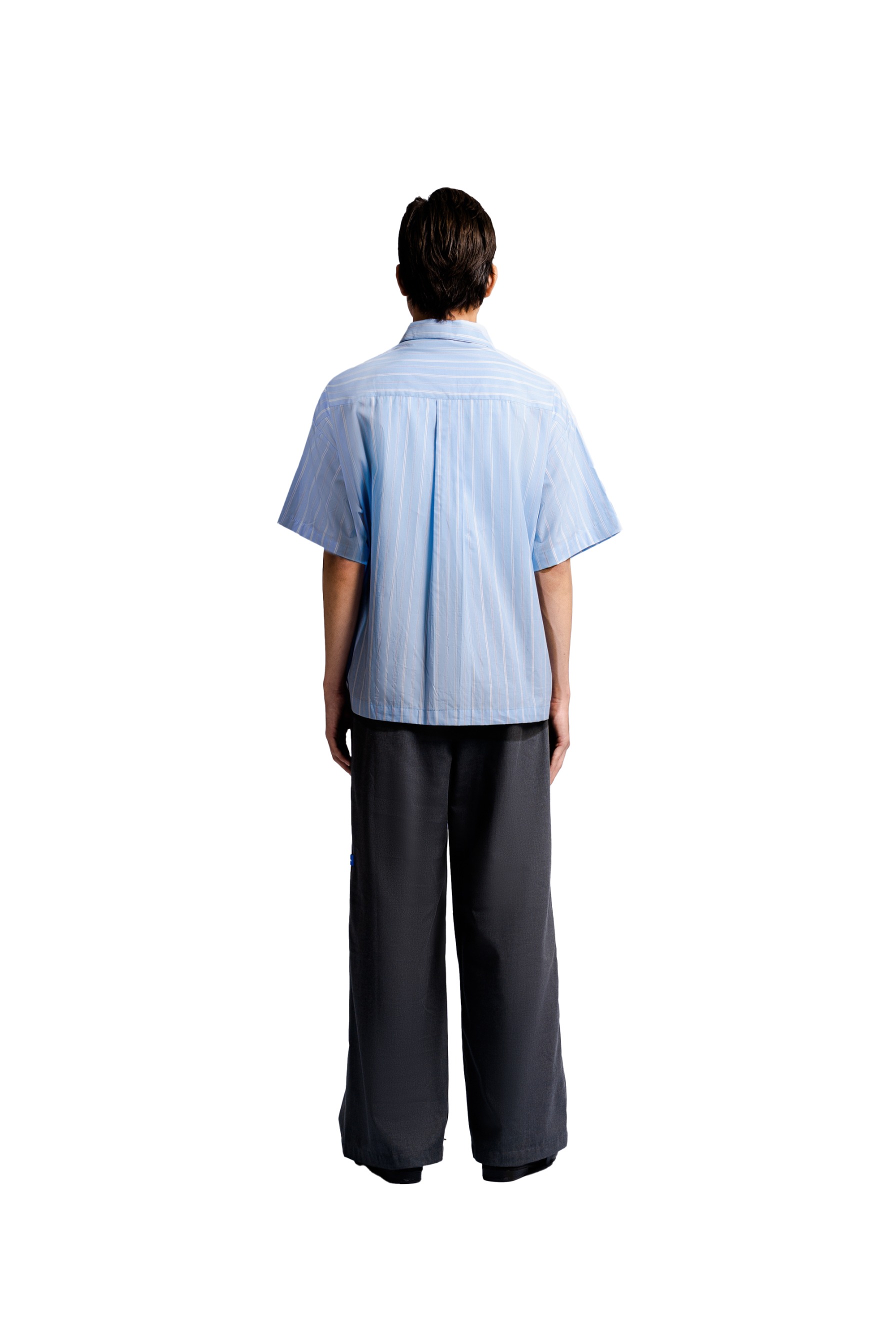 Big Placket Shirt in Baby Blue Stripes