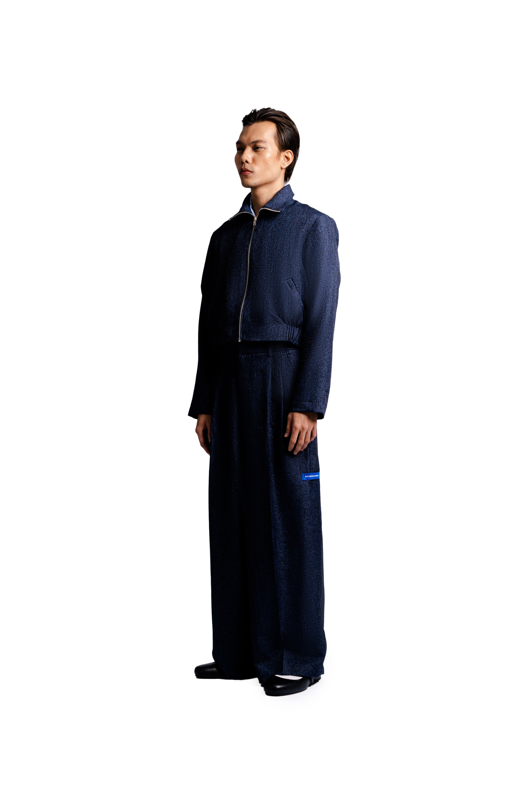 Fitted Jasket in Navy Tweed