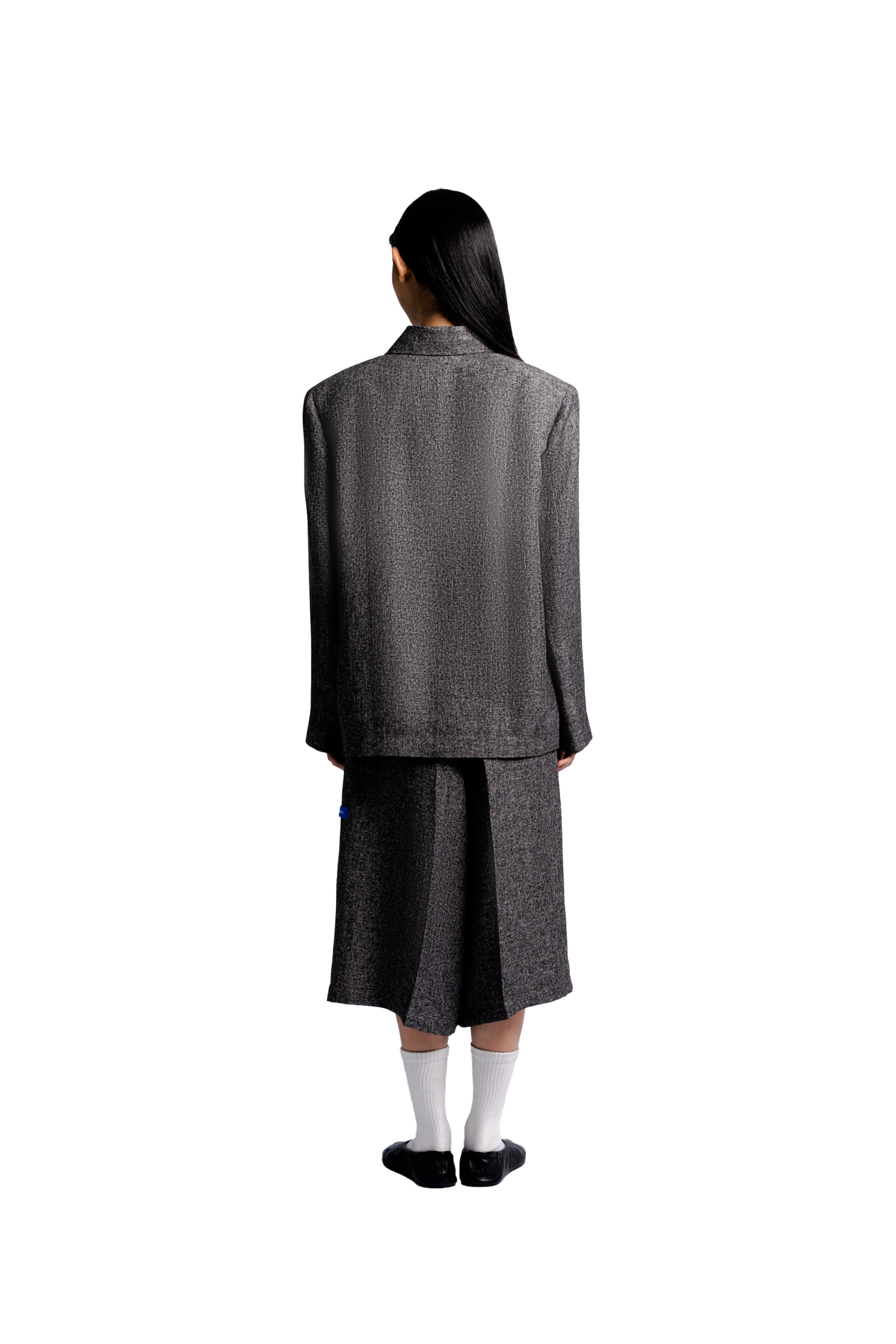 Long Sleeve Full Zipped Jasket in Grey Roman Tweed
