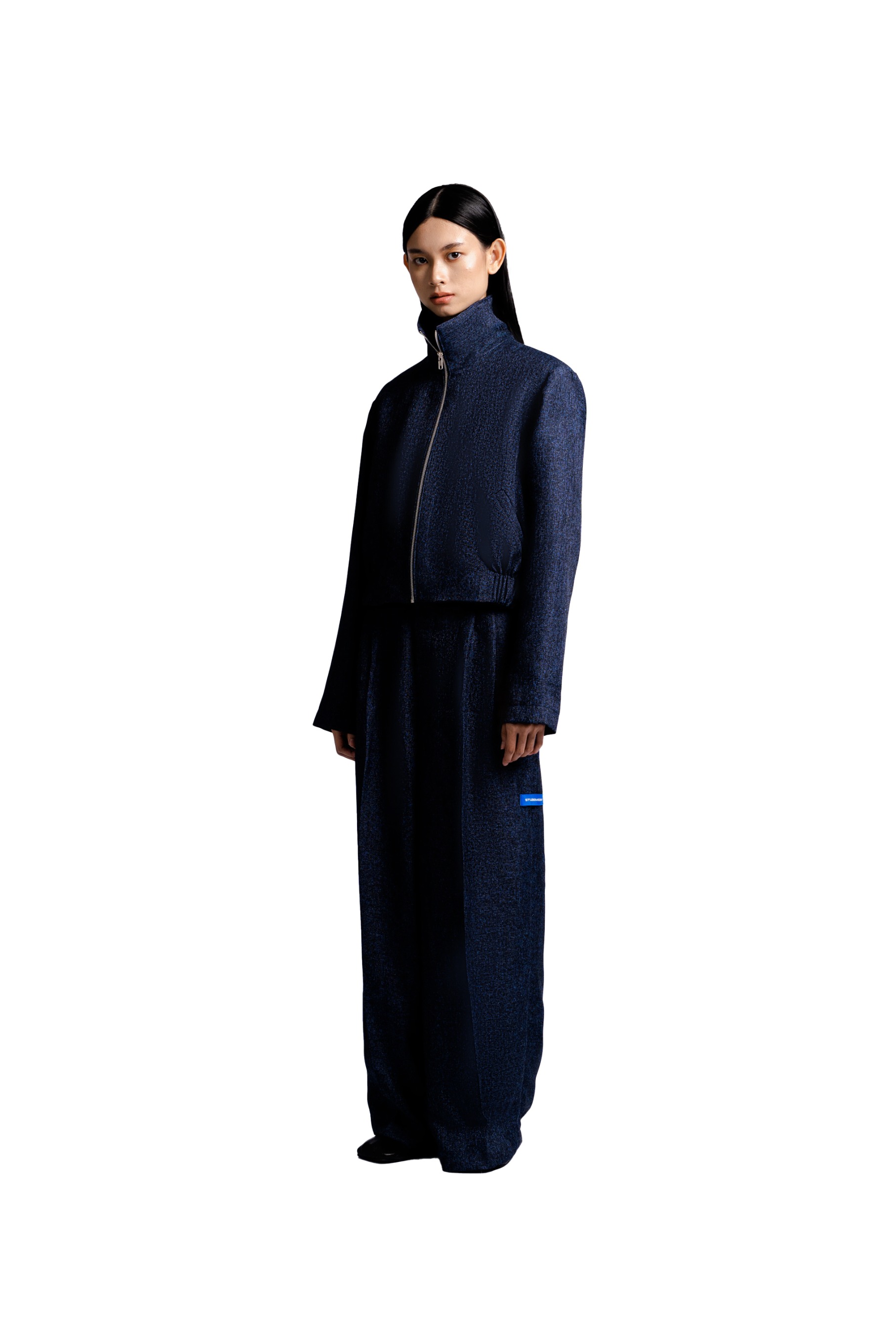 Fitted Jasket in Navy Tweed