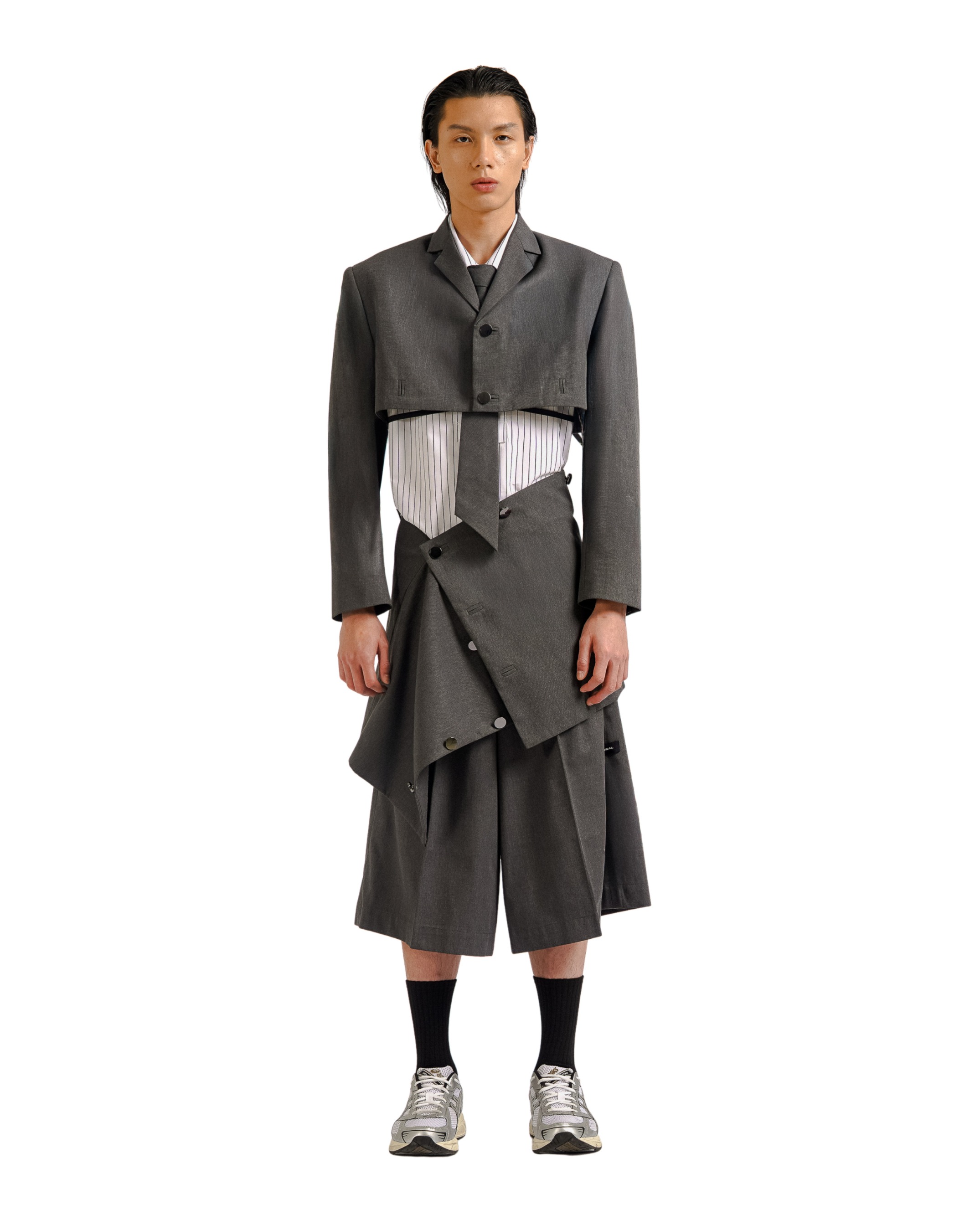 Multiways Buttoned Blazer in Grey