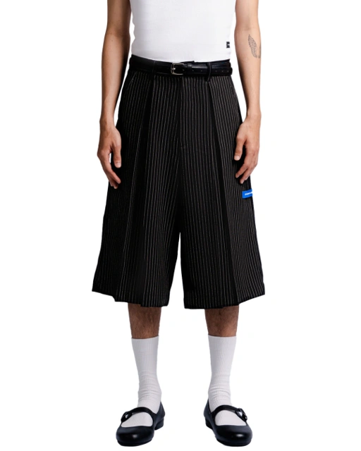 Image of Bermuda Pants in Black Pinstripe