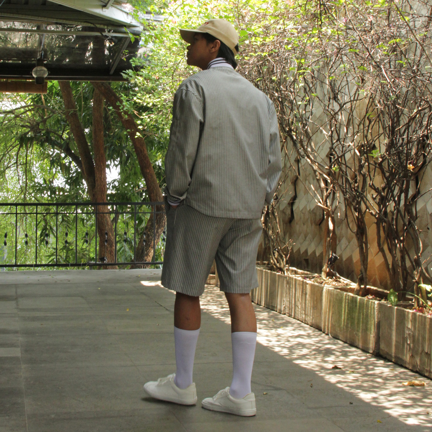 Jaket Bomber Semi Rib - Grey