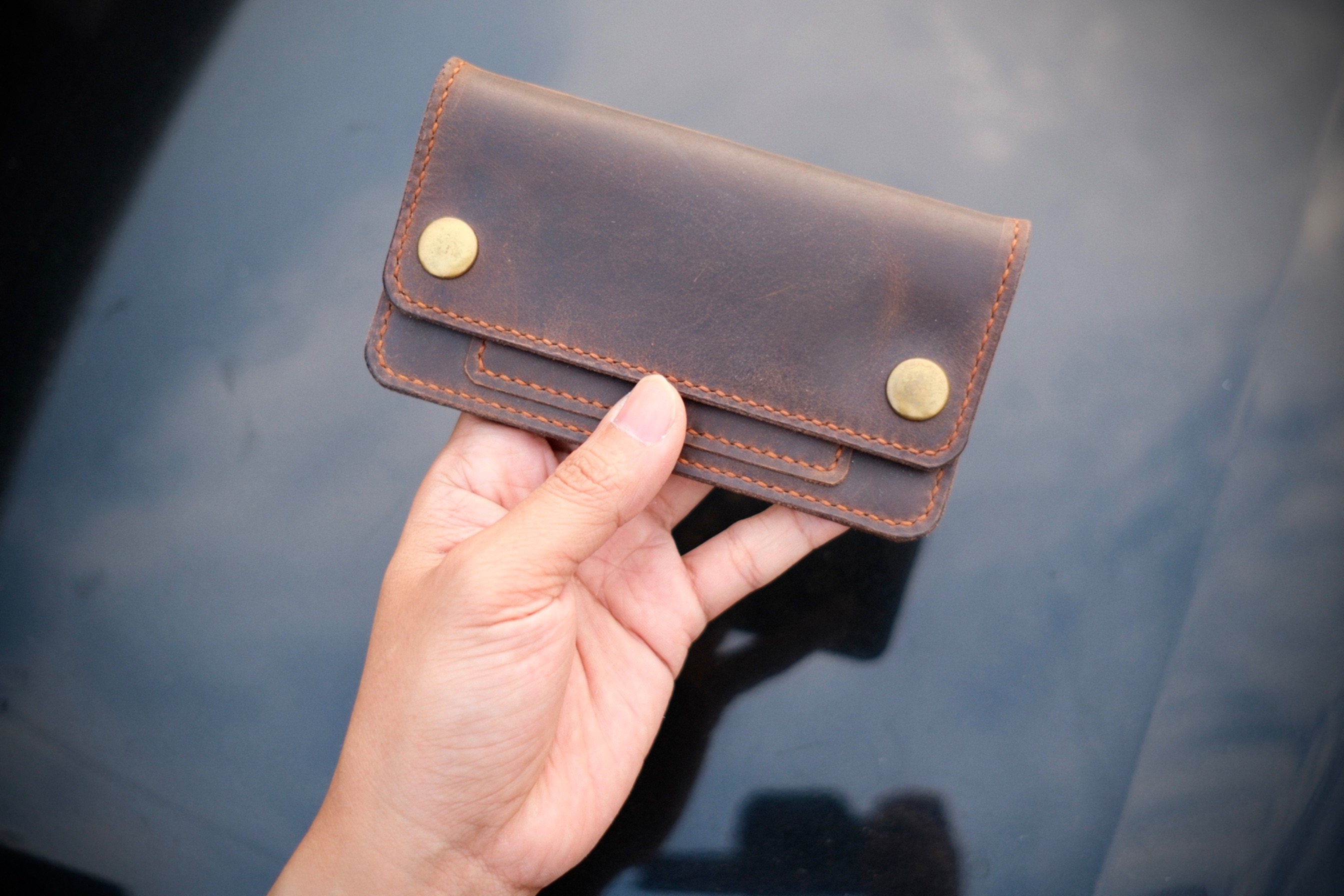 Leather Mini Trucker Wallet