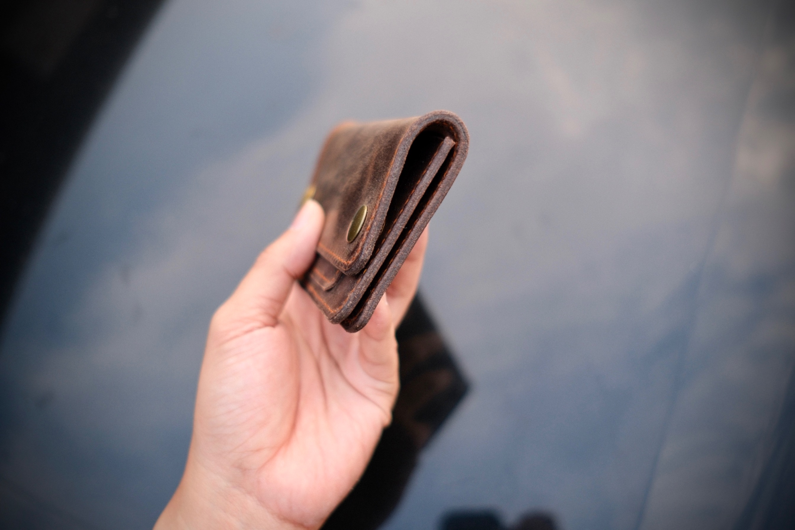 Leather Mini Trucker Wallet