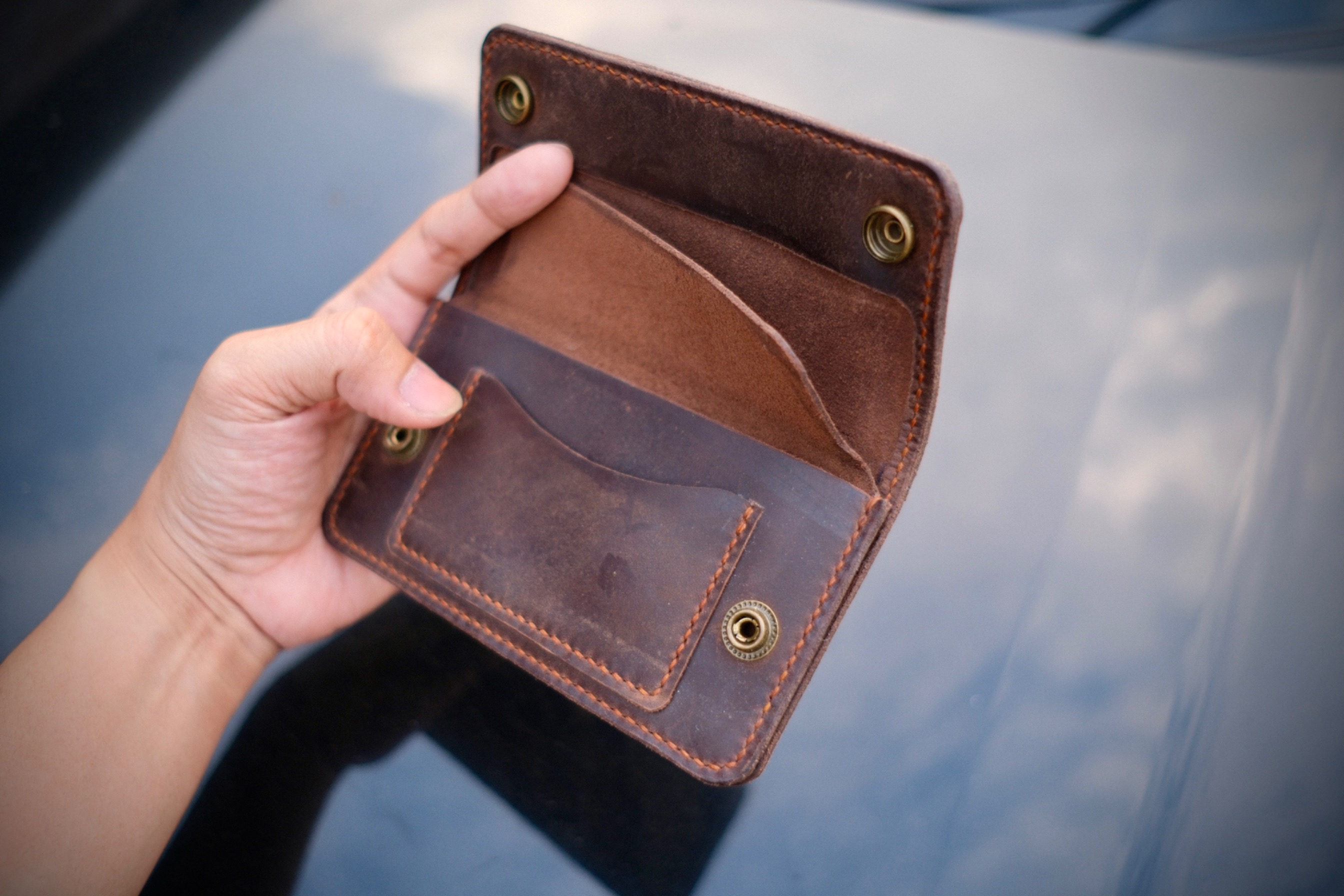Leather Mini Trucker Wallet