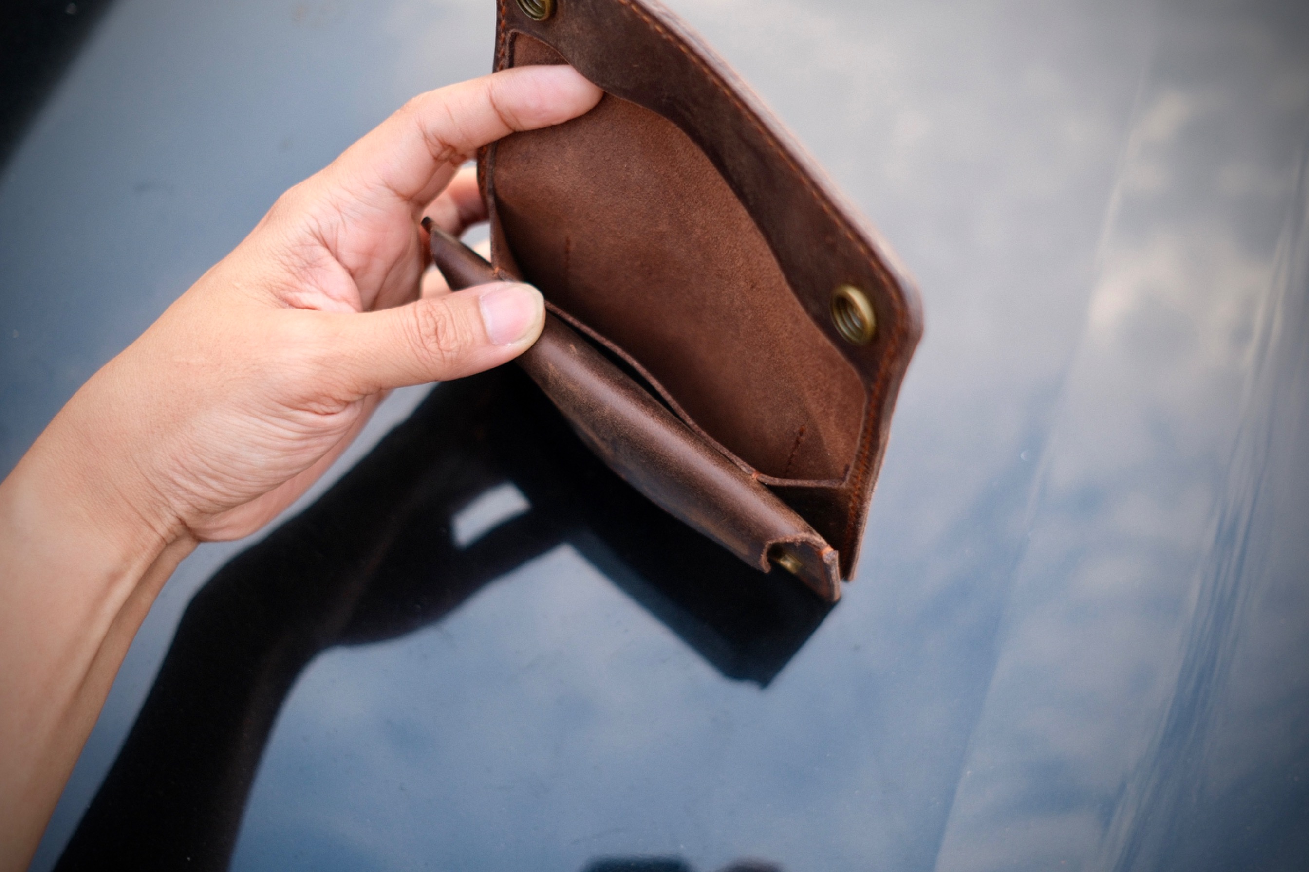 Leather Mini Trucker Wallet