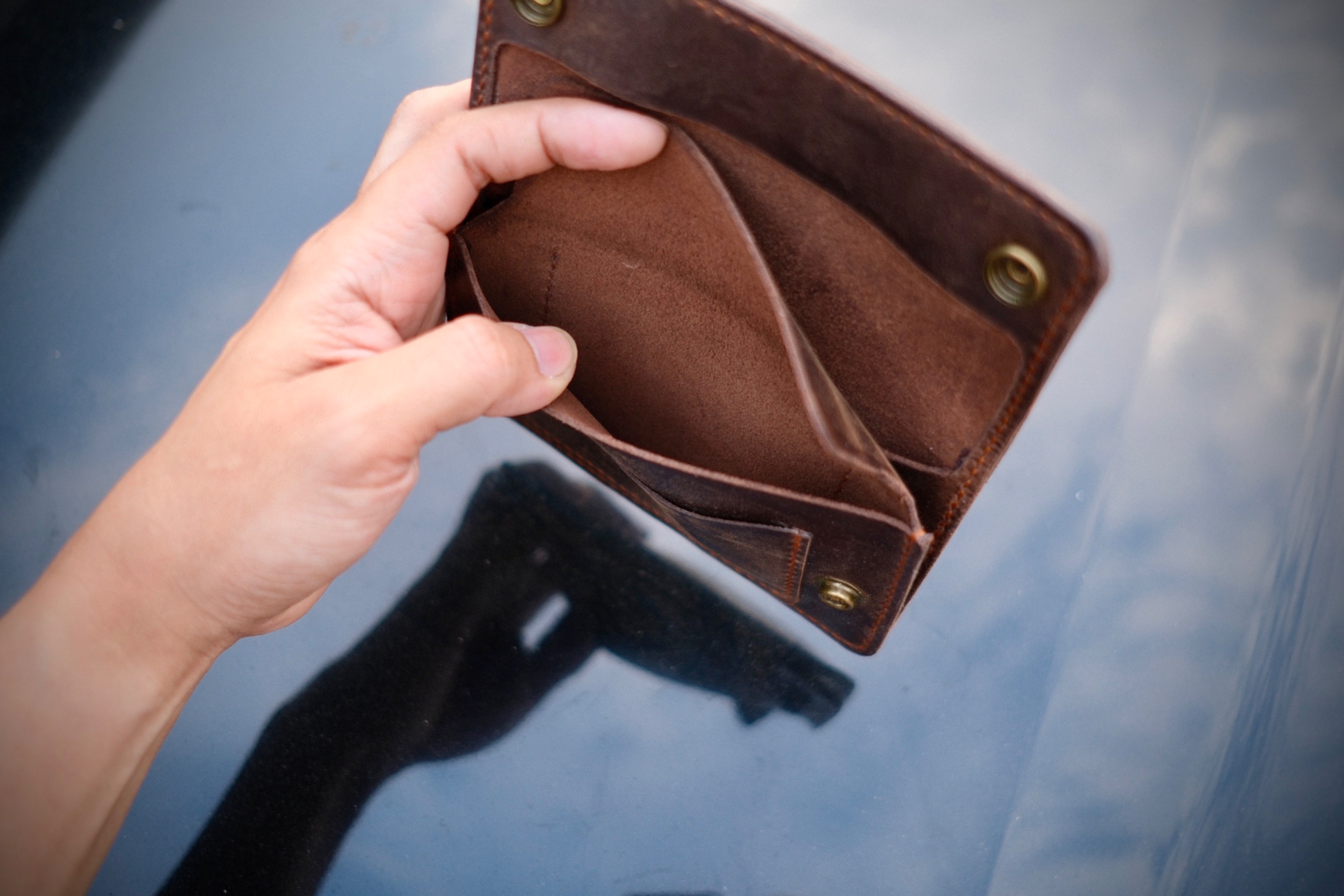 Leather Mini Trucker Wallet