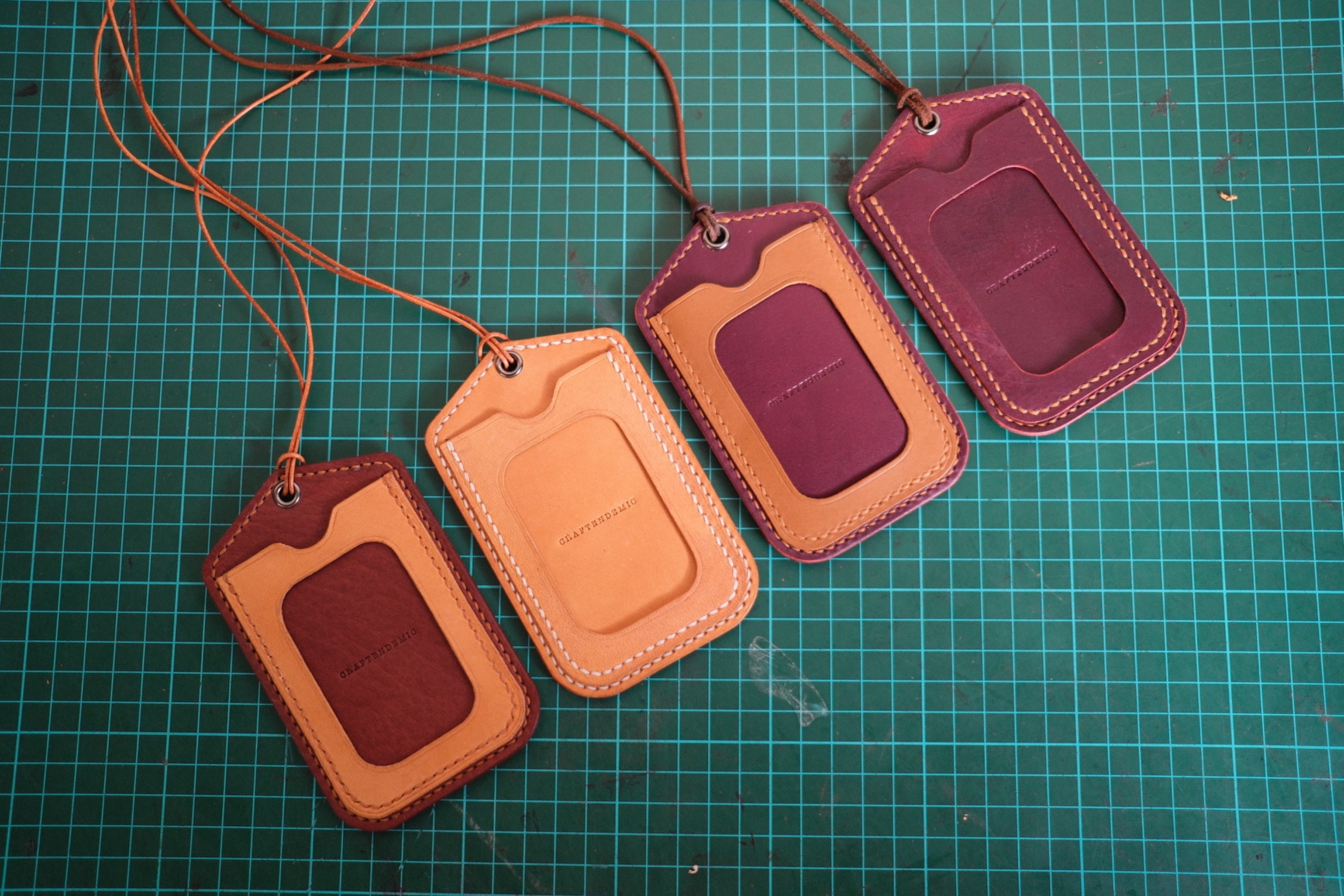 Leather ID Card Holders ID Lanyard