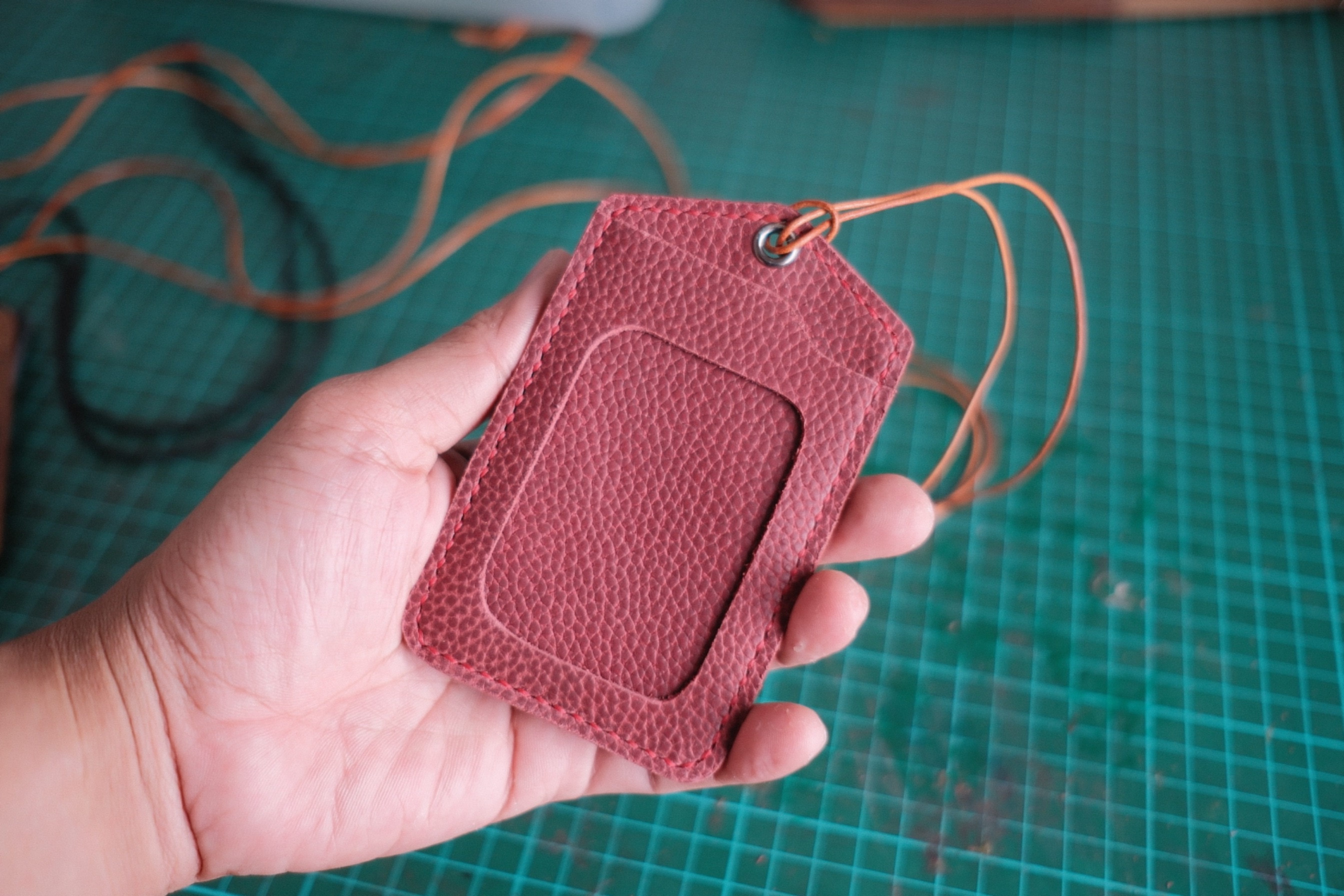 Leather ID Lanyard