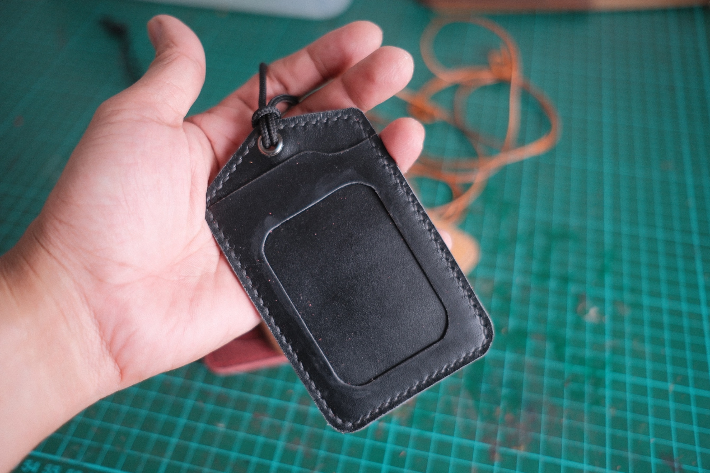 Leather ID Lanyard