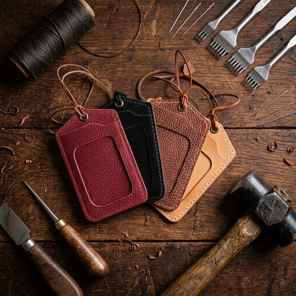 Leather ID Lanyard