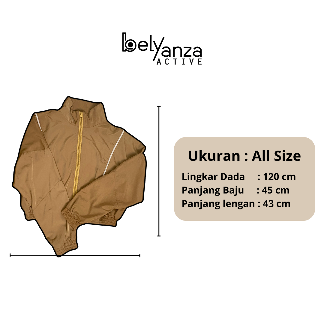 BELYANZA ACTIVE - Cropy Jacket Sport Choco Caramel Dryfit Premium High Quality