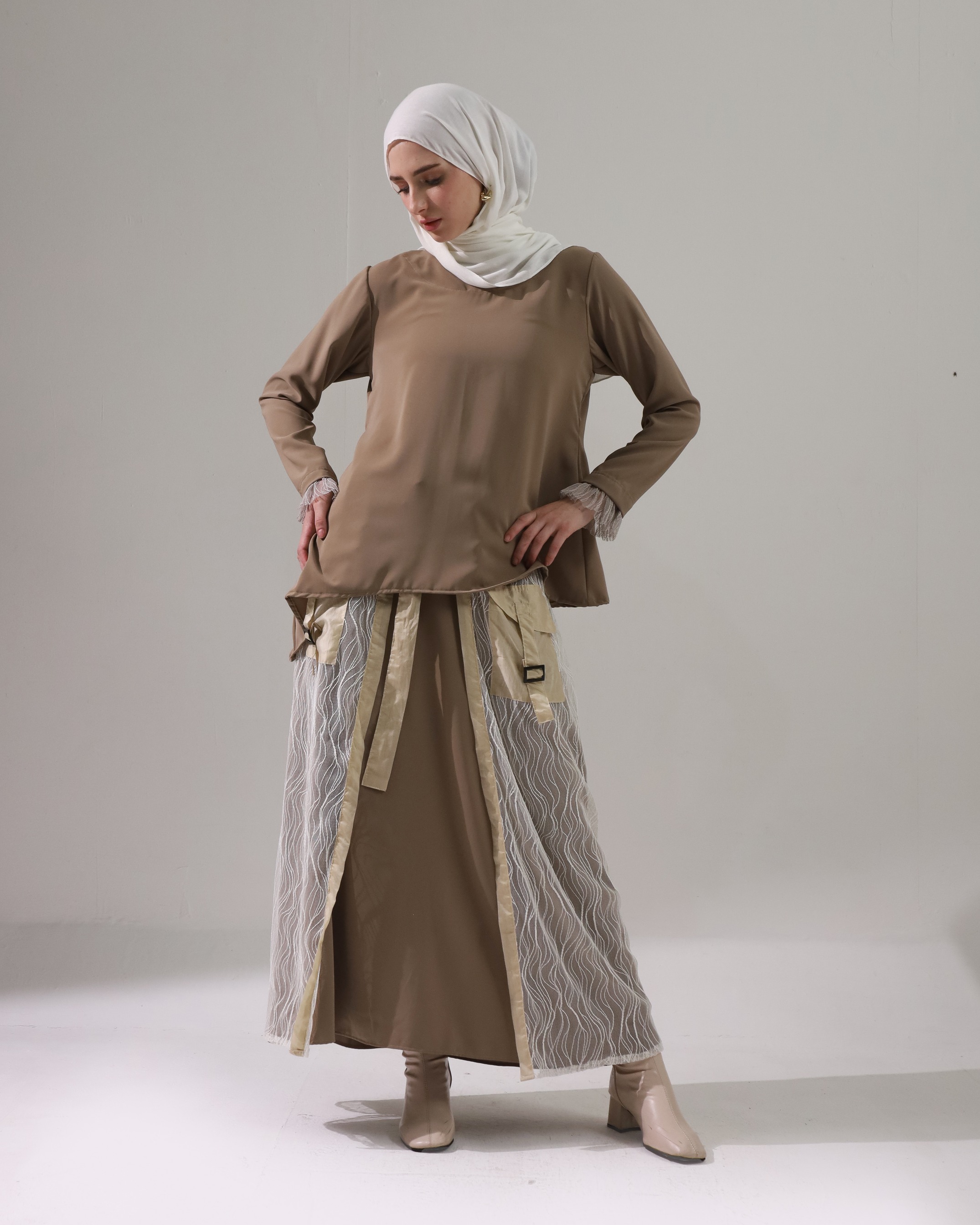 BELYANZA - Flowzy Skirt Layered Brukat Lace