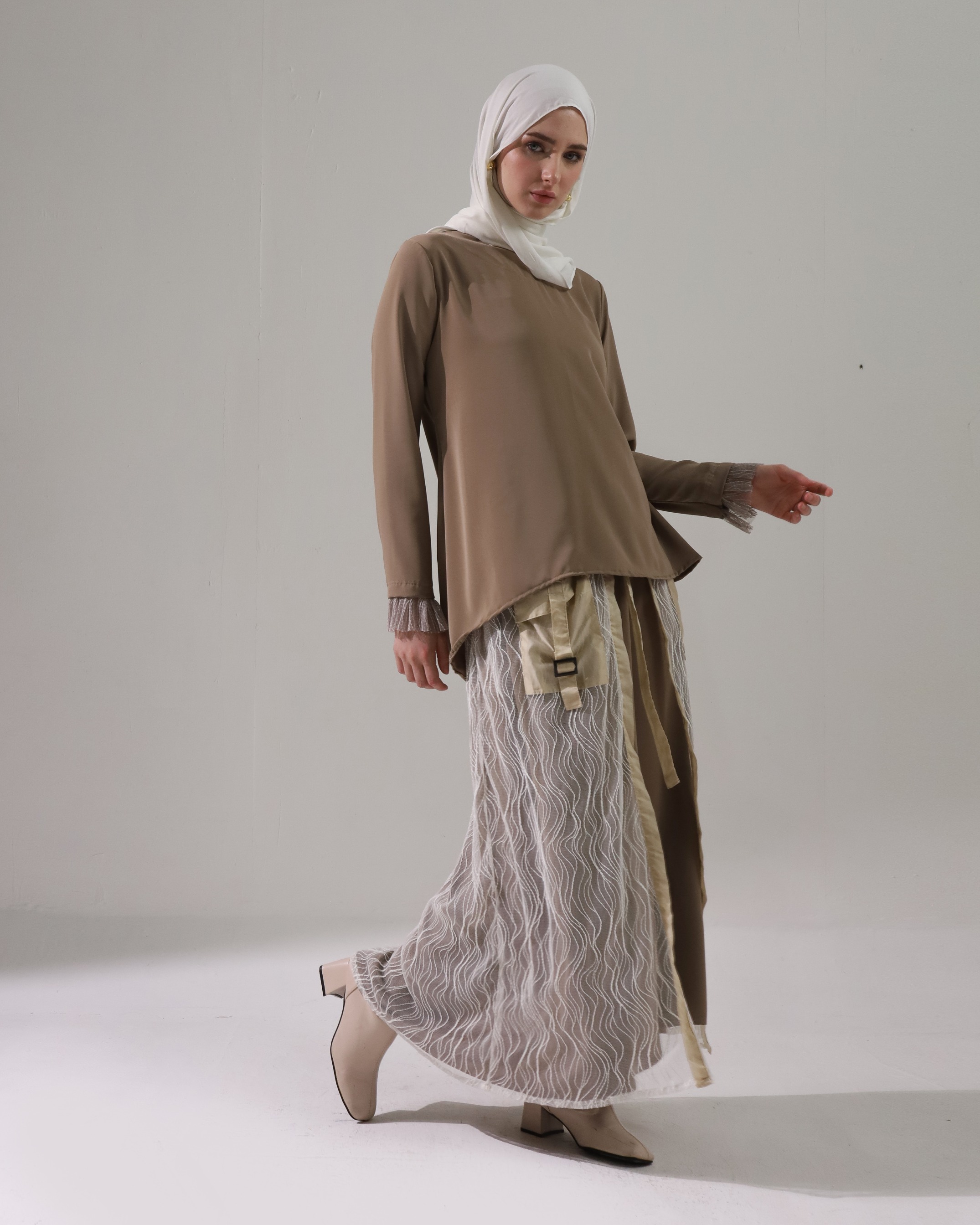 BELYANZA - Flowzy Skirt Layered Brukat Lace