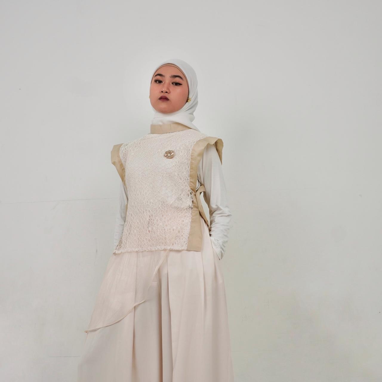 BELYANZA - Brucia Outer Vest Brukat Premium Ivory Cream