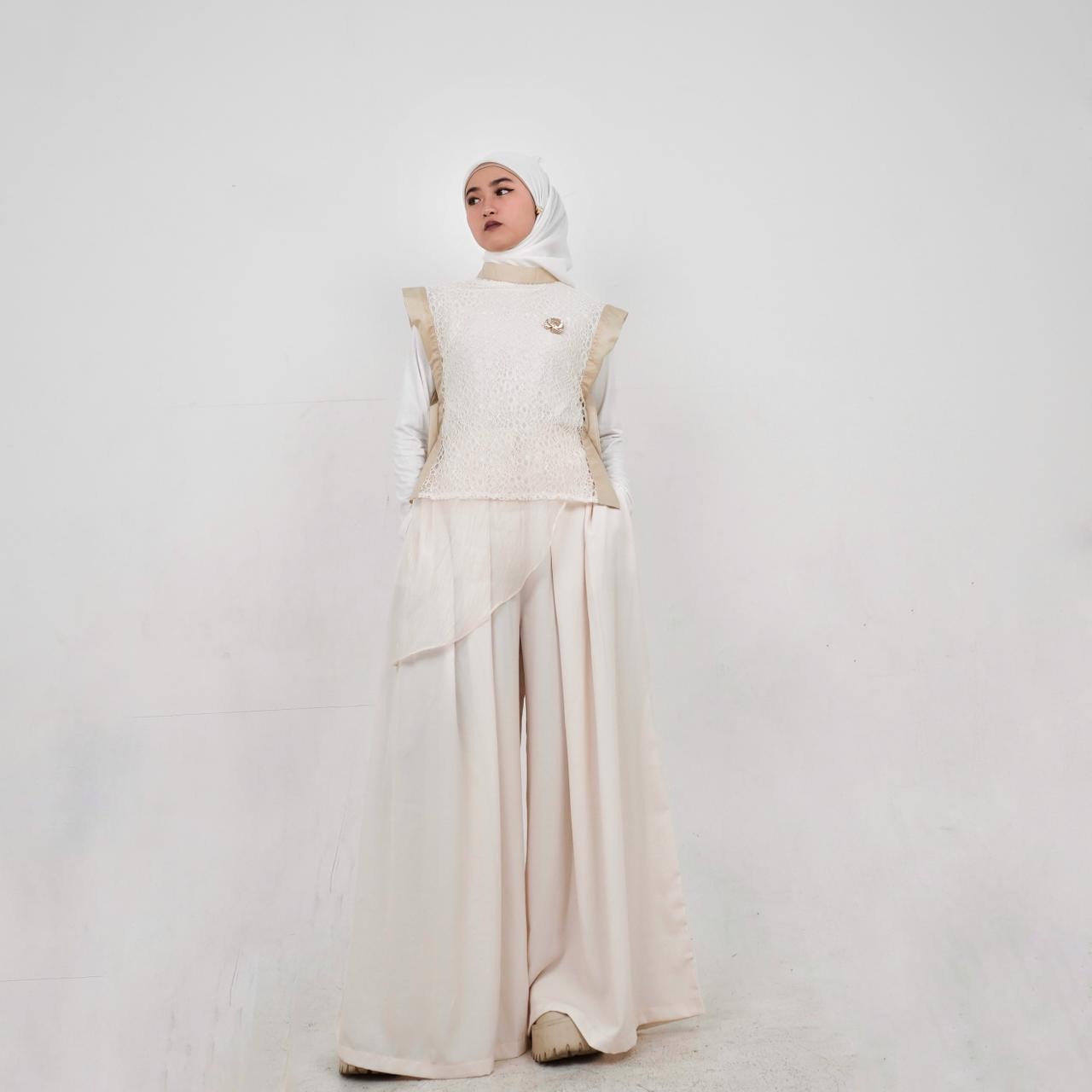 BELYANZA - Brucia Outer Vest Brukat Premium Ivory Cream