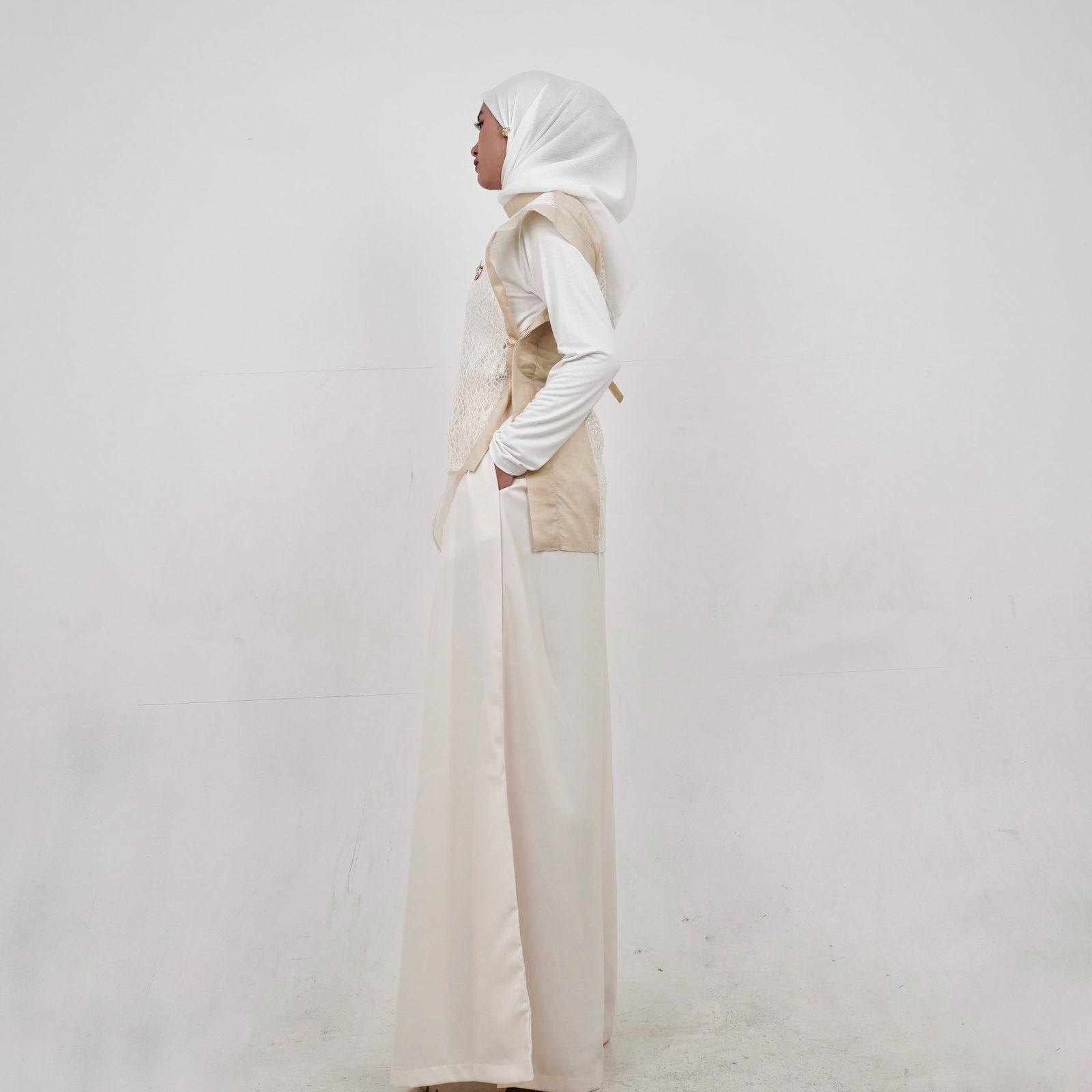 BELYANZA - Brucia Outer Vest Brukat Premium Ivory Cream
