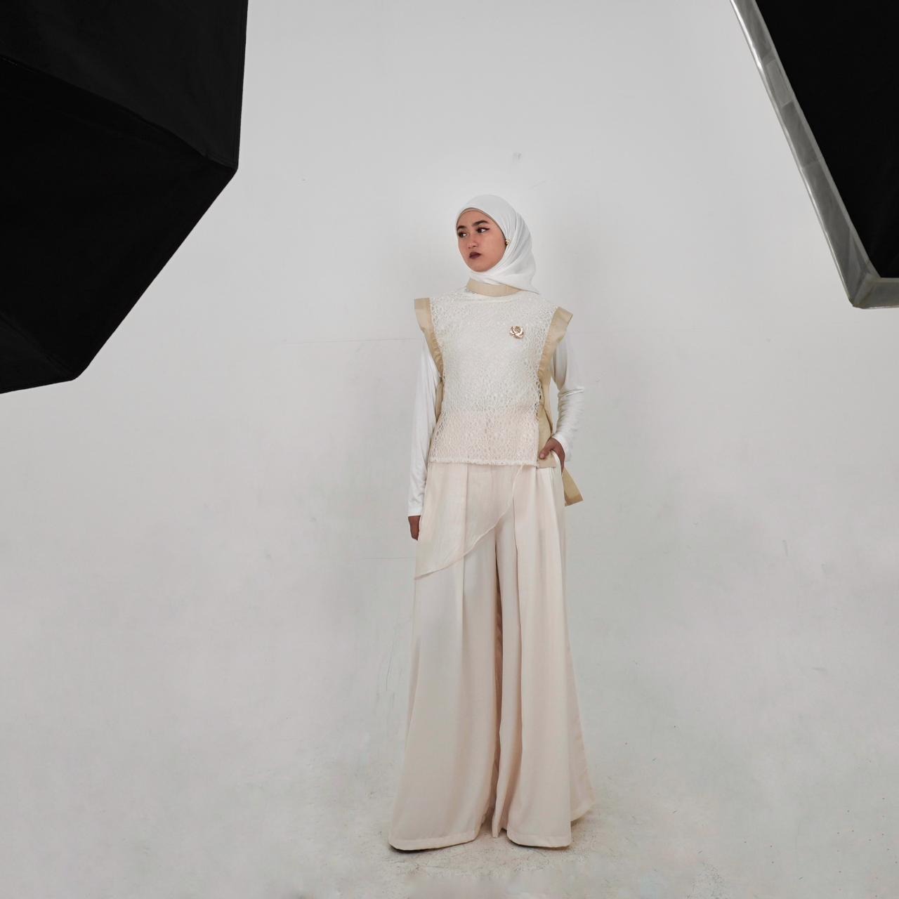 BELYANZA - Brucia Outer Vest Brukat Premium Ivory Cream